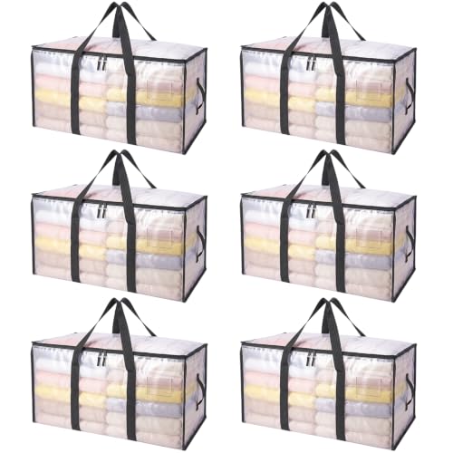 48 Pack Oversized Moving Bags with Reinforced Handles (Clear / 48-Pack)
