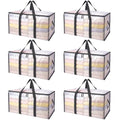 48 Pack Oversized Moving Bags with Reinforced Handles (Clear / 48-Pack)