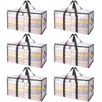 48 Pack Oversized Moving Bags with Reinforced Handles (Clear / 48-Pack)