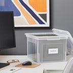 Plastic File Box with Snap Lid (Clear)