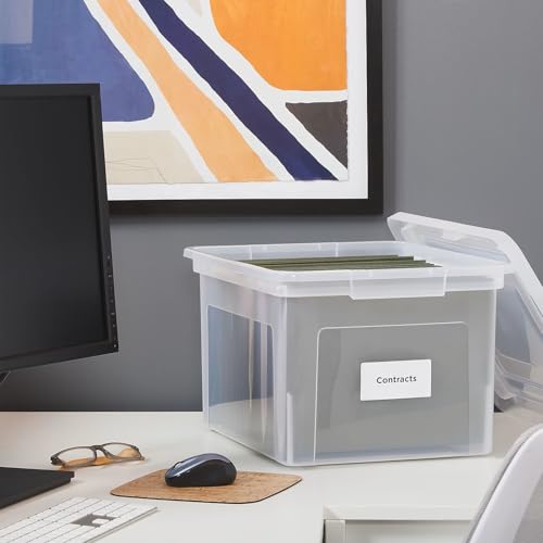 Plastic File Box with Snap Lid (Clear)