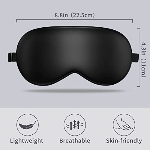 Mulberry Silk Sleep Eye Mask (Black / 1 Count (Pack of 1))