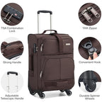 20 Inch Softside Expandable Carry On Luggage with 4 Spinner Wheels (Coffee / 20 Inch)