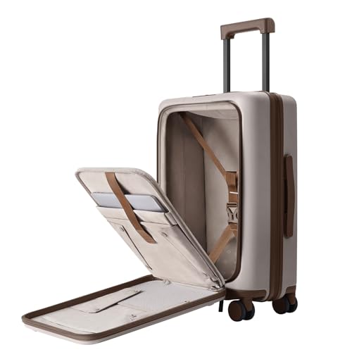 Top Opening Carry On Luggage 22x14x9 (03-Oats Flat White / Carry-On 20-Inch (Top Opening, 38L))