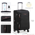 Softside Expandable Luggage with 4 Spinner Wheels (Blue / 21-Inch)