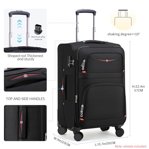 Softside Expandable Luggage with 4 Spinner Wheels (Blue / 21-Inch)
