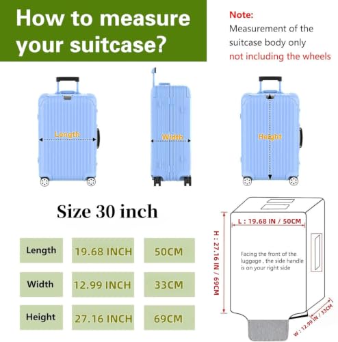 Luggage Covers Full Clear Suitcase Cover Protector (Transparent / 30 inch)