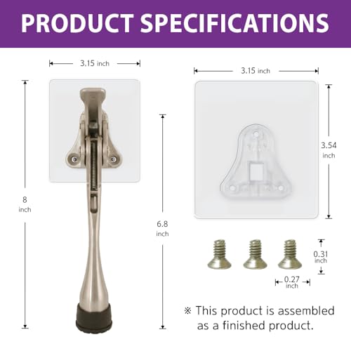 1 Stopper Adhesive Door Stop (Satin Nickel / 6 INCH X 1 PACK)