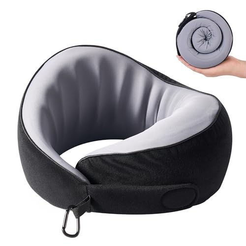Travel Neck Pillow Airplane Neck Support Ergonomic Design for Traveling (Cool Light Pink / Standard)