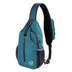 Crossbody Sling Backpack Sling Bag Travel Hiking Chest Bags Daypack (B-teal Blue / Small)