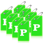 8 Pack Initial Luggage Tags for Suitcases Airplane Travel Essentials (Green / Letter P)