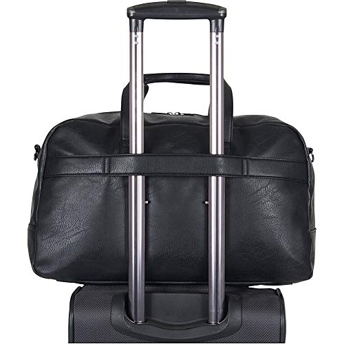 Port Stanley 20" Duffel Bag Pebbled Vegan Leather Carry (15" Laptop / Black)