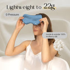 Adjustable 100% 22 Momme Mulberry Silk Sleep Mask (Sky Blue / 1 Count (Pack of 1))