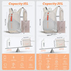 15L Small Hiking Backpack for Men Women Foldable Packable Back Pack Ultralight Hiking Daypack for Travel Camping Outdoor (Beige / 15L)