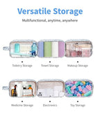 Clear Toiletry Bag for Women (X-Blue Flower)