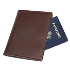 Polare Luxury RFID Blocking Leather Passport Holder Travel Wallet For Men and Women (Coffee)