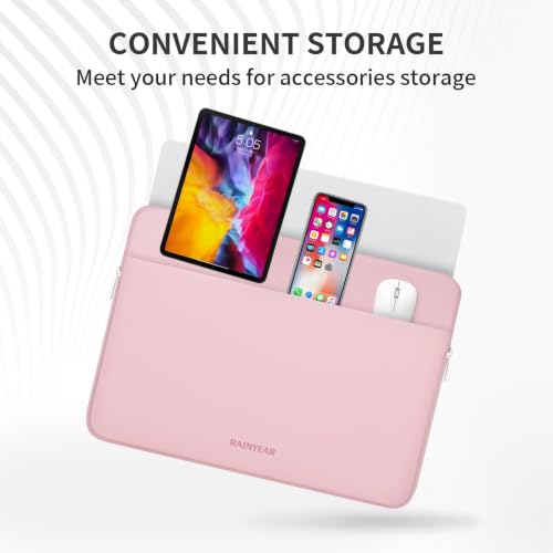 RAINYEAR Laptop Sleeve Case 15.6 Inch (15.6 inch / Light Pink)