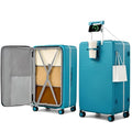 28 Inch Top Opening Checked Luggage with Cup Holder and USB Ports (Caribbean Blue / 28 Inch Pro)