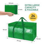 2 Pack Oversized Moving Bags with Reinforced Handles (2-Pack / Light Green)