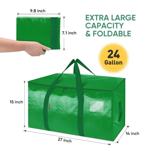 2 Pack Oversized Moving Bags with Reinforced Handles (2-Pack / Light Green)