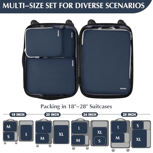 Compression Packing Cubes (4-Purplish Blue / 4 Set)