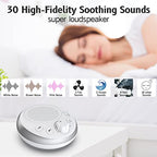 Loud Pink Noise Sound Machine Sleep Machine Nostop 30 Soothing Sounds for Baby Kids Adults Sleep Pinknoise Machine 36 (White)