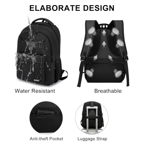 School Backpack for Teen Boys & College Students (Black / 17.3 inch)