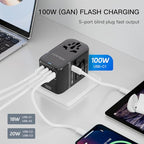 Universal Travel Adapter (2 USB A+1 USB C(PD100W)+2 USB C(PD20W)(Standard) / Black)