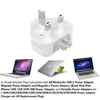 3 Prong Mac Duckhead Power Adapter UK Travel Standard Plug Head for MacBook (Mac UK Travel Adapter Plug / White01)