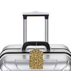 Flowers Leather Luggage Tag with Stainless Steel Ring (1 PCS / Flowers1)