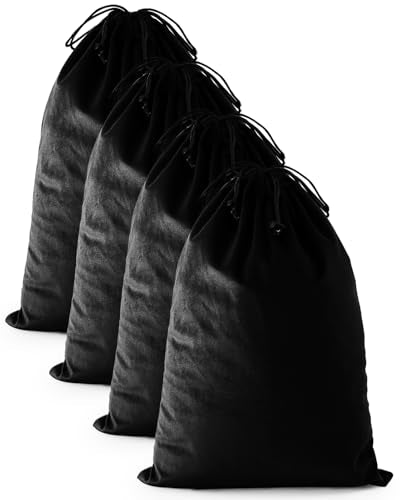4 Pcs Shoe Bags for Travel (Black Beauty / 17.3"x12.6")