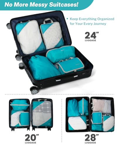 Compression Packing Cubes for Travel (Set of 10 / 10-Blue)