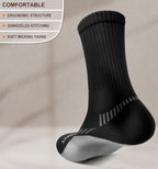 Men 6 Pack Athletic Compression Crew Socks for Running Gym Sports (11-13 / Black 2741)