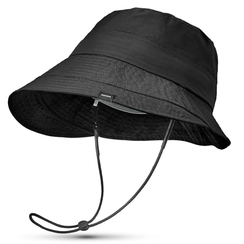 Lightweight Bucket Hat for Women Quick (One Size-Large / Black)