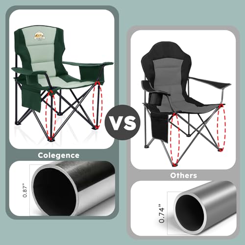 Oversized Heavy Duty Camping Chairs (Dark Green / Twin Pack)