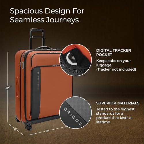 ZDX Large Expandable Spinner (29" Softside Checked / Orange)