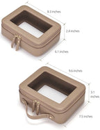 Clear Makeup Bag Travel Cosmetic Case Transparent Toiletry Bag with Zipper (Gold / Dual Elegance)
