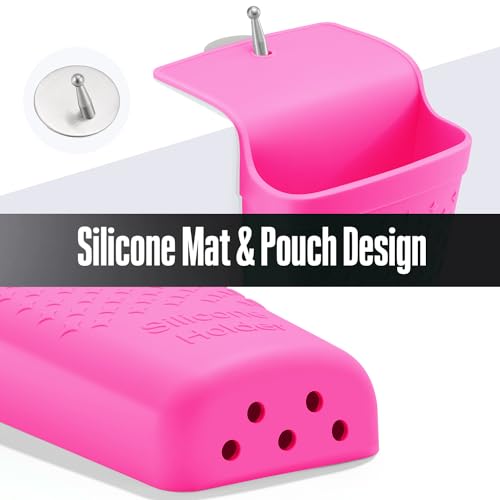 2 Pack Heat Resistant Silicone Hair Iron Mat and Pouch (2 Pack / Hot Pink)