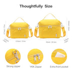 NOL Insulated Lunch Bags for Women Cooler Bag Lightweight Nylon Waterproof Lunch Box for Work (Yellow / Small (4 Liters))