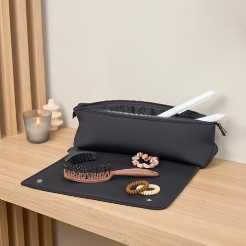 Hair Tools Travel Bag and Heat Resistant Mat 17" (Black)