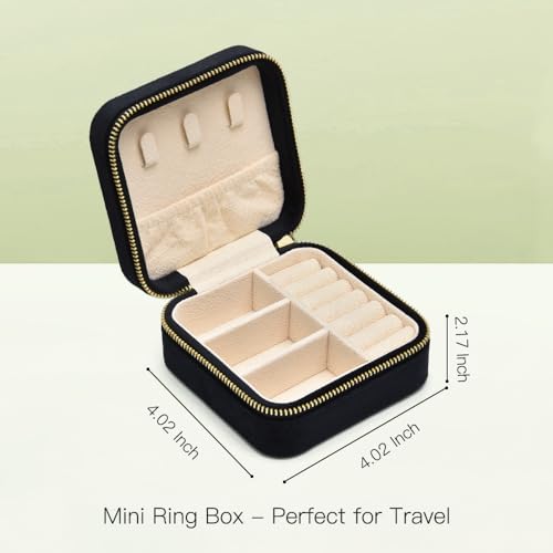 Travel Jewelry Case (F-Black / Medium Square)