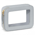 Clear Makeup Bag Travel Cosmetic Organizer Toiletry Case for Women (Grey / Standard - Single Layer)