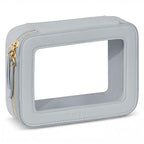 Clear Makeup Bag Travel Cosmetic Organizer Toiletry Case for Women (Grey / Standard - Single Layer)
