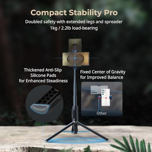 57.9" One Touch Deploy Selfie Stick Tripod Stand (ST 30)