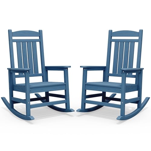 Outdoor Rocking Chair Set of 2 (Blue / 2 Packs)
