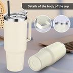 40 oz Stainless Steel Tumbler with Handle (Beige / 40 Ounces-4)