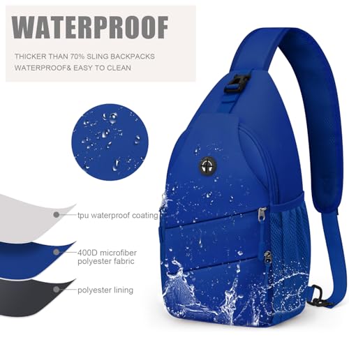 Crossbody Bags for Women Men Trendy Sling Bag Backpack Chest Bag (Medium / Royal Blue)