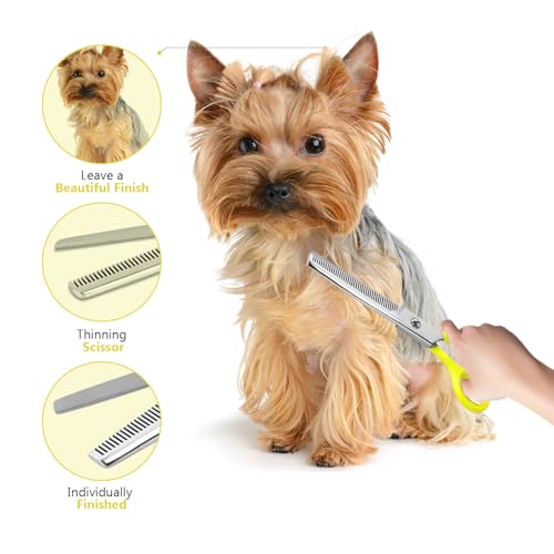 Dog thinning shears for dogs (Yellow Thinning Shears)