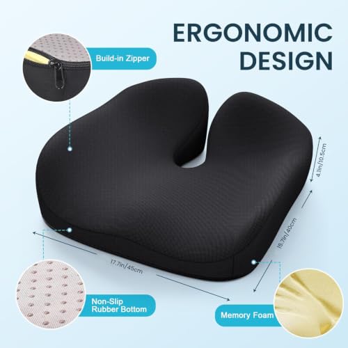 Memory Foam Seat Cushion (Ink Black)