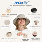 UVCoolix Women's UPF 50+ Wide Brim Cooling Sun Hat (X-Large / Green)